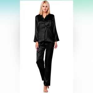 Black satin Pajamas